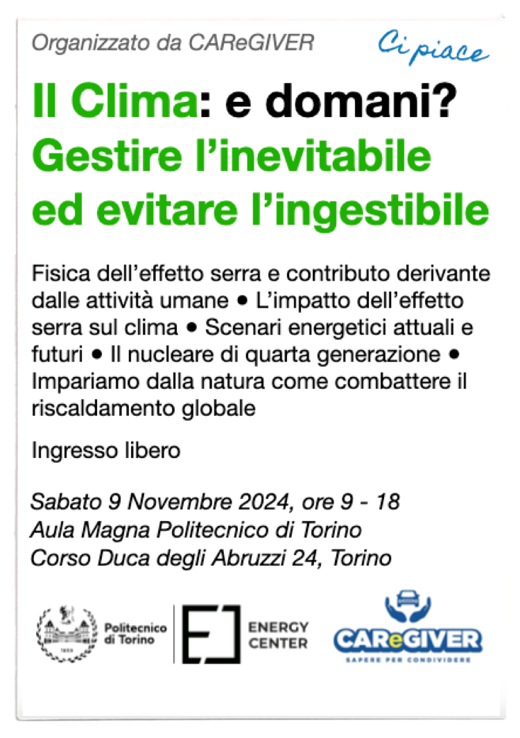 Il Clima: e Domani? Gestire l'inevitabile ed evitare l'ingestibile